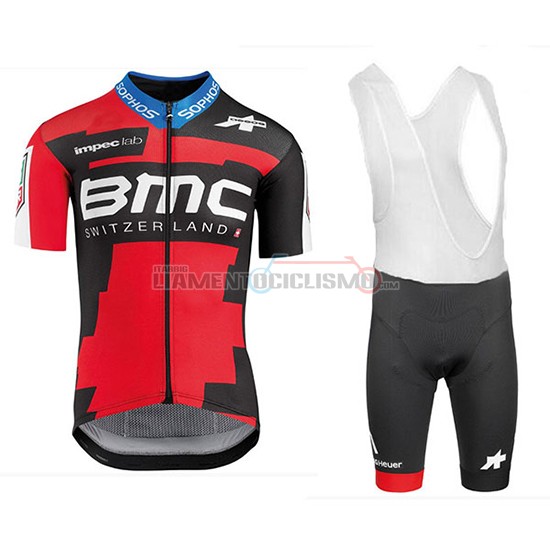 Abbigliamento Ciclismo Bmc Rosso e Manica Corta 2018 Nero